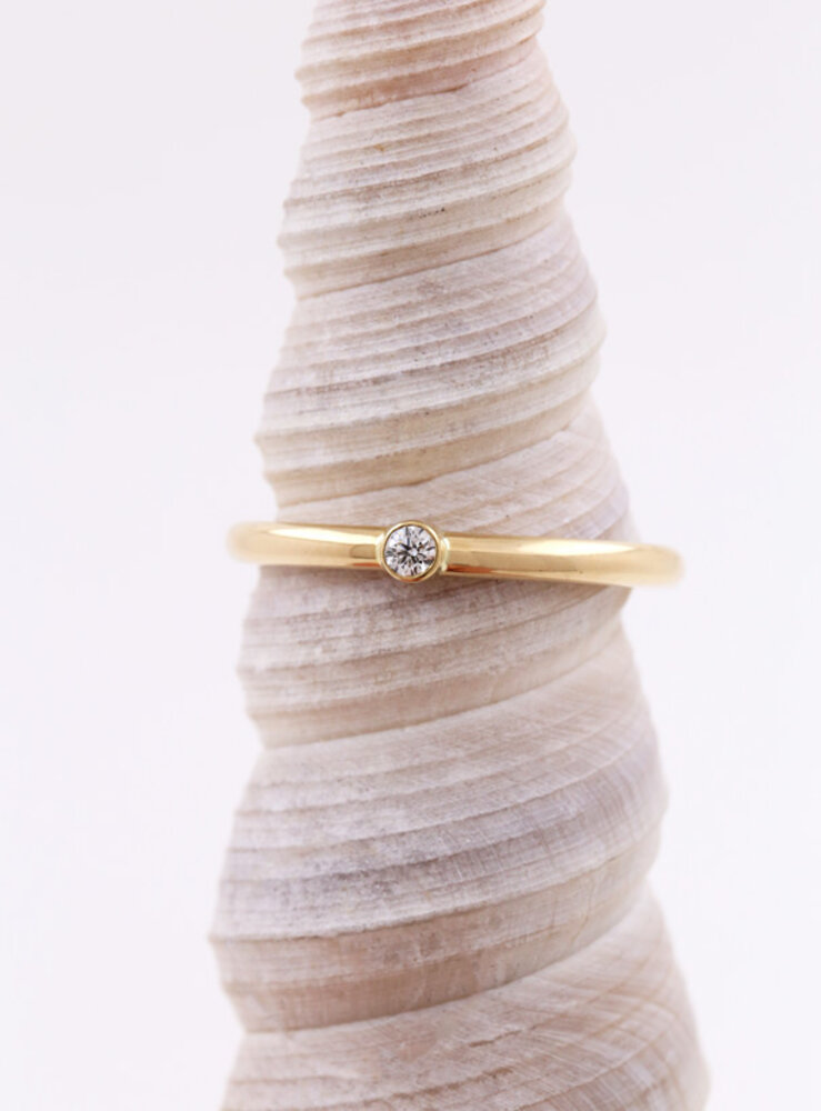 Ringlein 1: Ring aus 750er Gold und Diamant Ringlein 1: Ring aus 750er Gold und Diamant