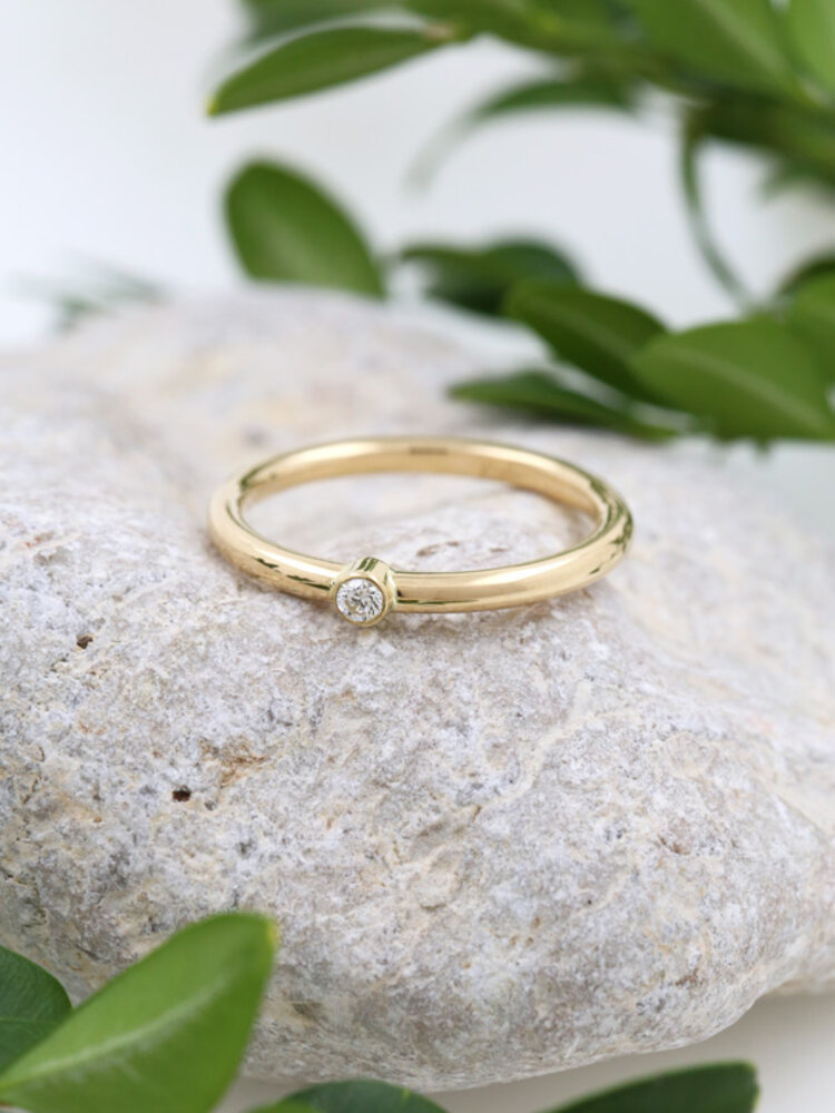 Ringlein 1: Ring aus 750er Gold und Diamant Ringlein 1: Ring aus 750er Gold und Diamant