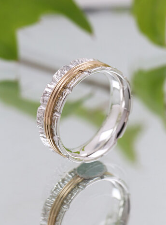 Bond: Ring aus 925er Silber und 750er Gold