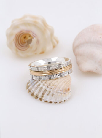 Bond: Ring aus 925er Silber und 750er Gold