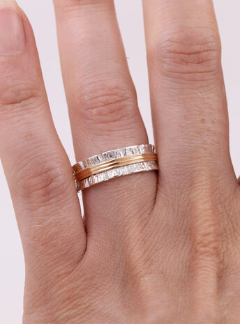 Bond: Ring aus 925er Silber und 750er Gold