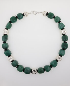 Halskette Aventurin Kokosnussschale Silber Halskette Aventurin Kokosnussschale Silber