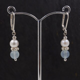 Ohrringe Aquamarin Süßwasserperle Silber Ohrringe Aquamarin Süßwasserperle Silber