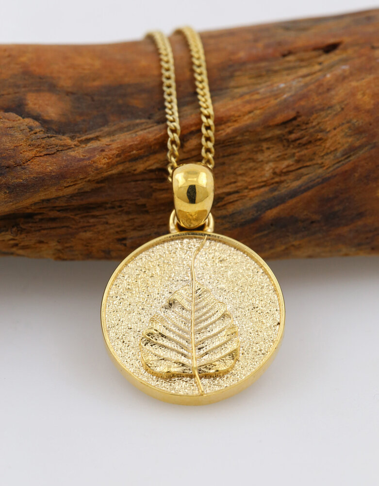 Goldblatt: Anhänger aus 925er Silber vergoldet