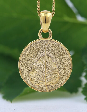 Goldblatt: Anhänger aus 925er Silber vergoldet