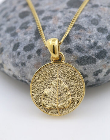 Goldblatt: Anhänger aus 925er Silber vergoldet