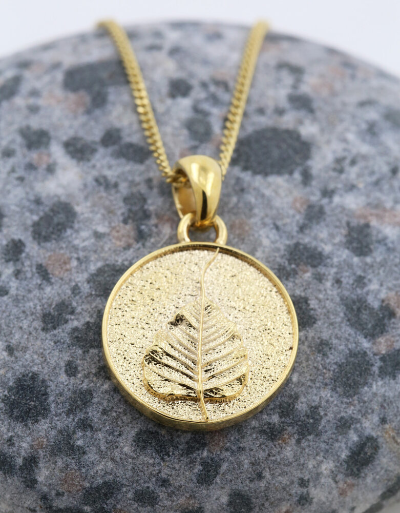 Goldblatt: Anhänger aus 925er Silber vergoldet