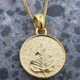 Anhänger Goldblatt Silber vergoldet