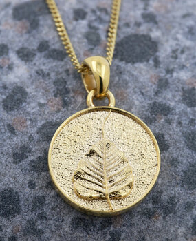 Anhänger Goldblatt Silber vergoldet