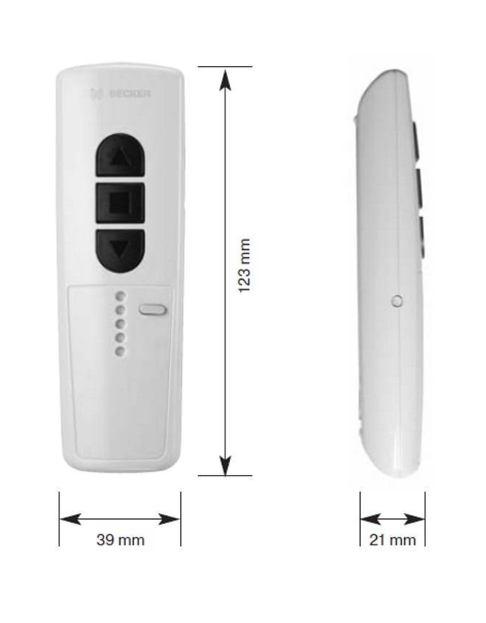 Telecommande Becker EasyControl - EC545-II Blanche