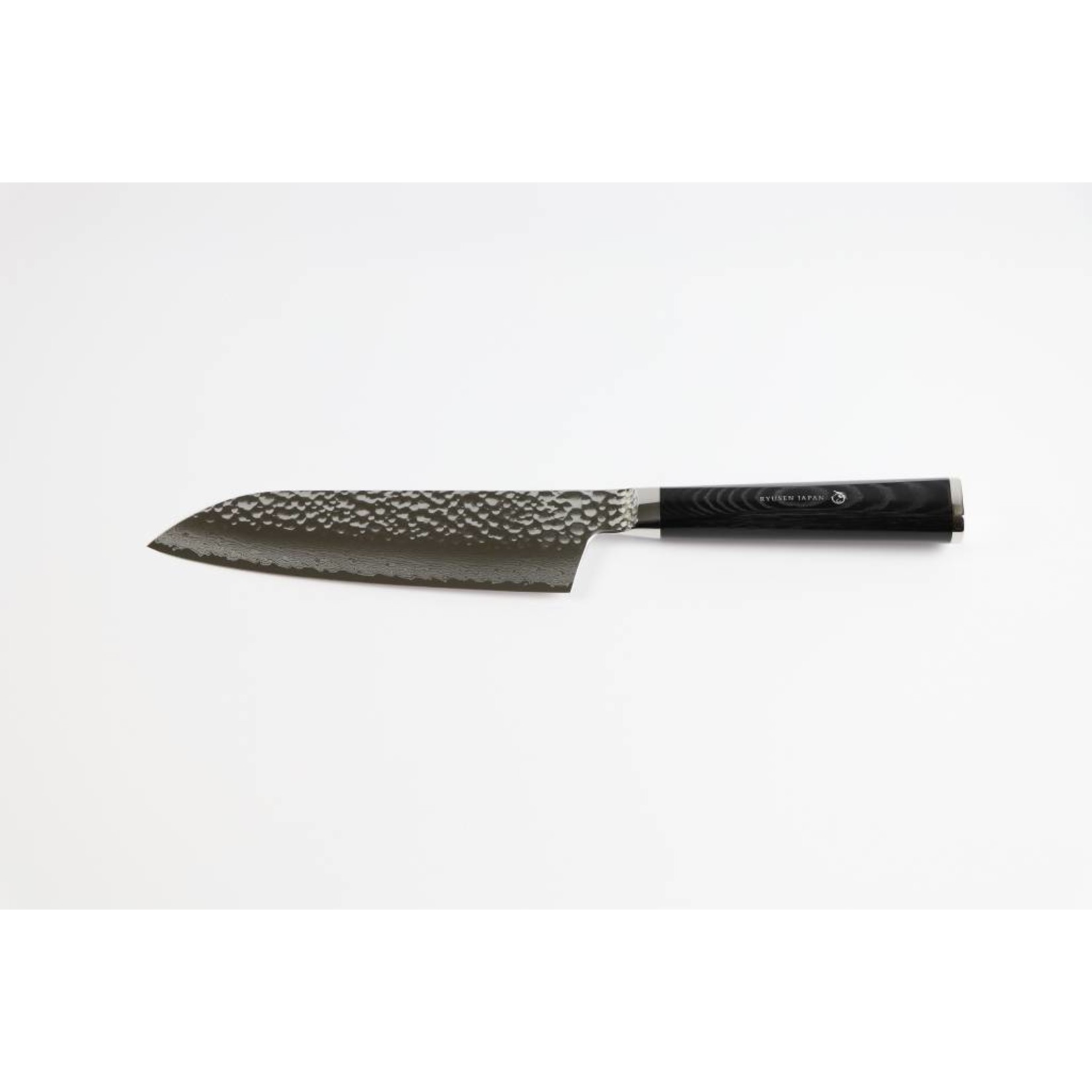 RYUSEN Tanganryu Micarta Black Santoku 170 mm TG-504