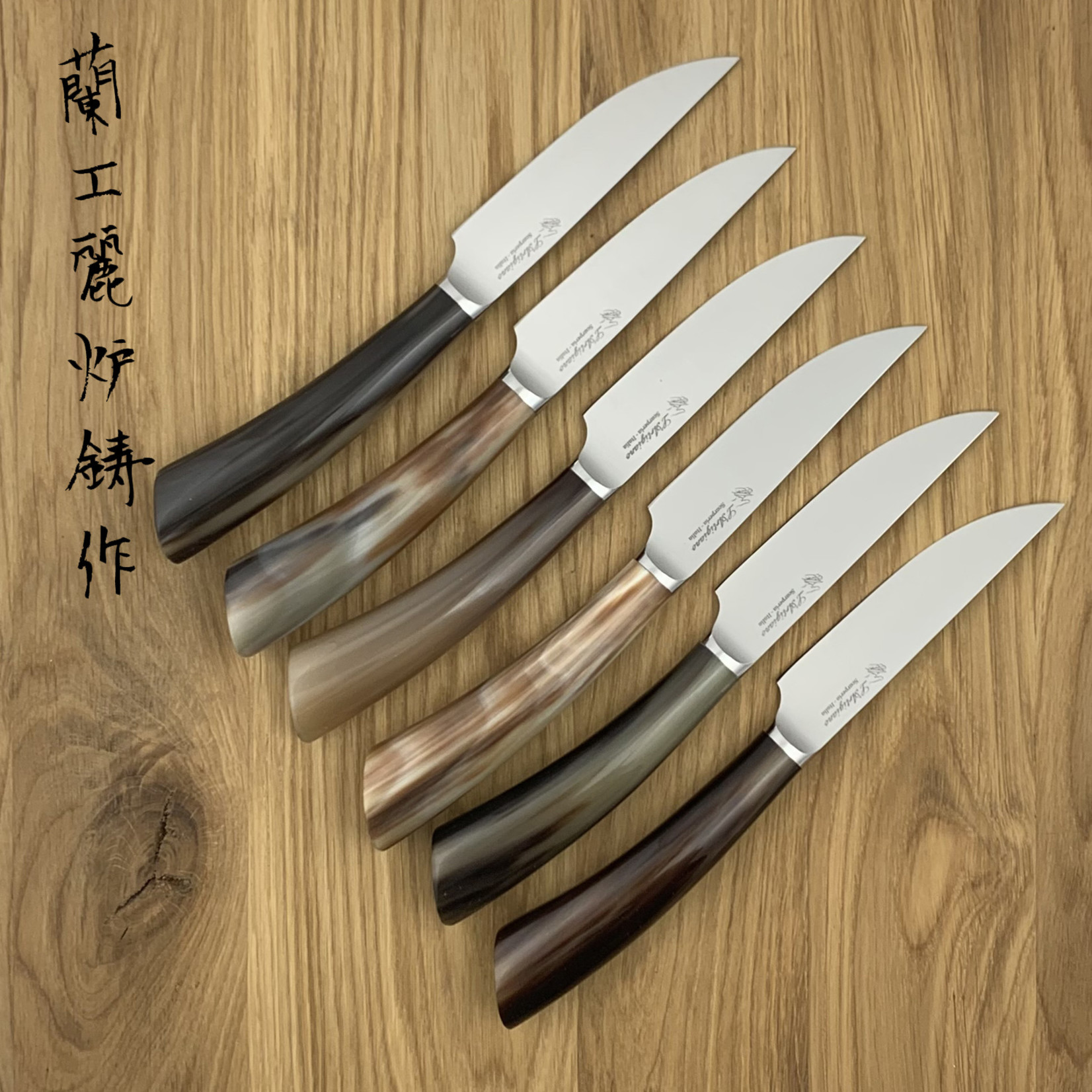 L'ARTIGIANO SCARPERIA Rustico steak knives set horn (6 items)