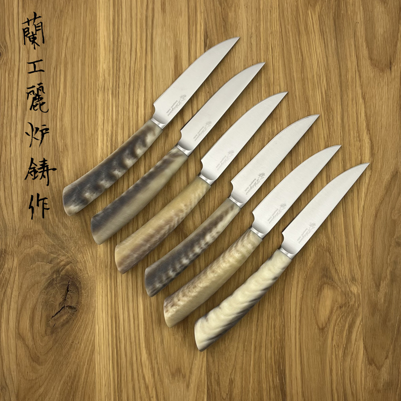 L'ARTIGIANO SCARPERIA Rustico steak knives set plastic horn (6 items)