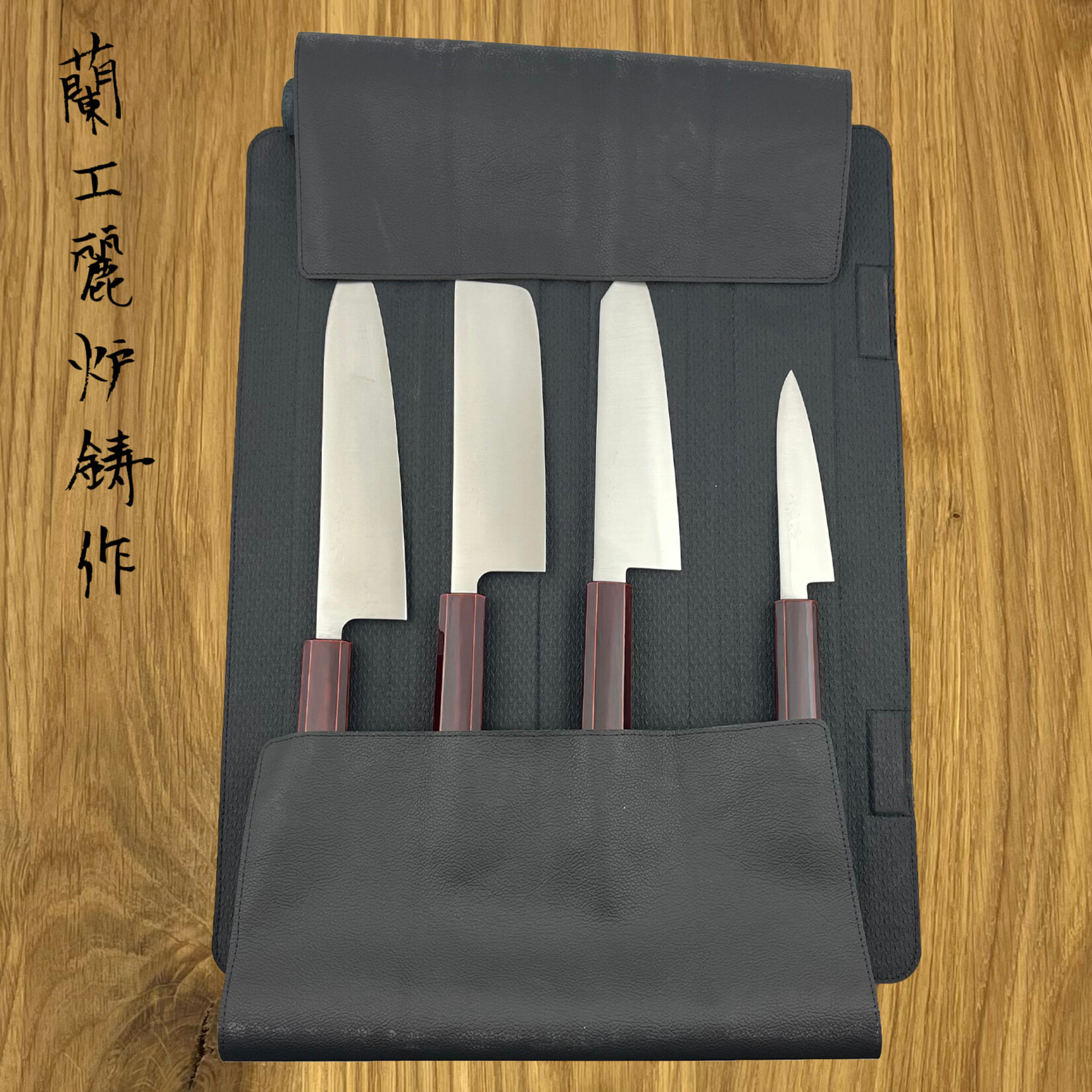 WUNSCHELDER Knife roll magnet 4 items gaucho black 17A01097-02