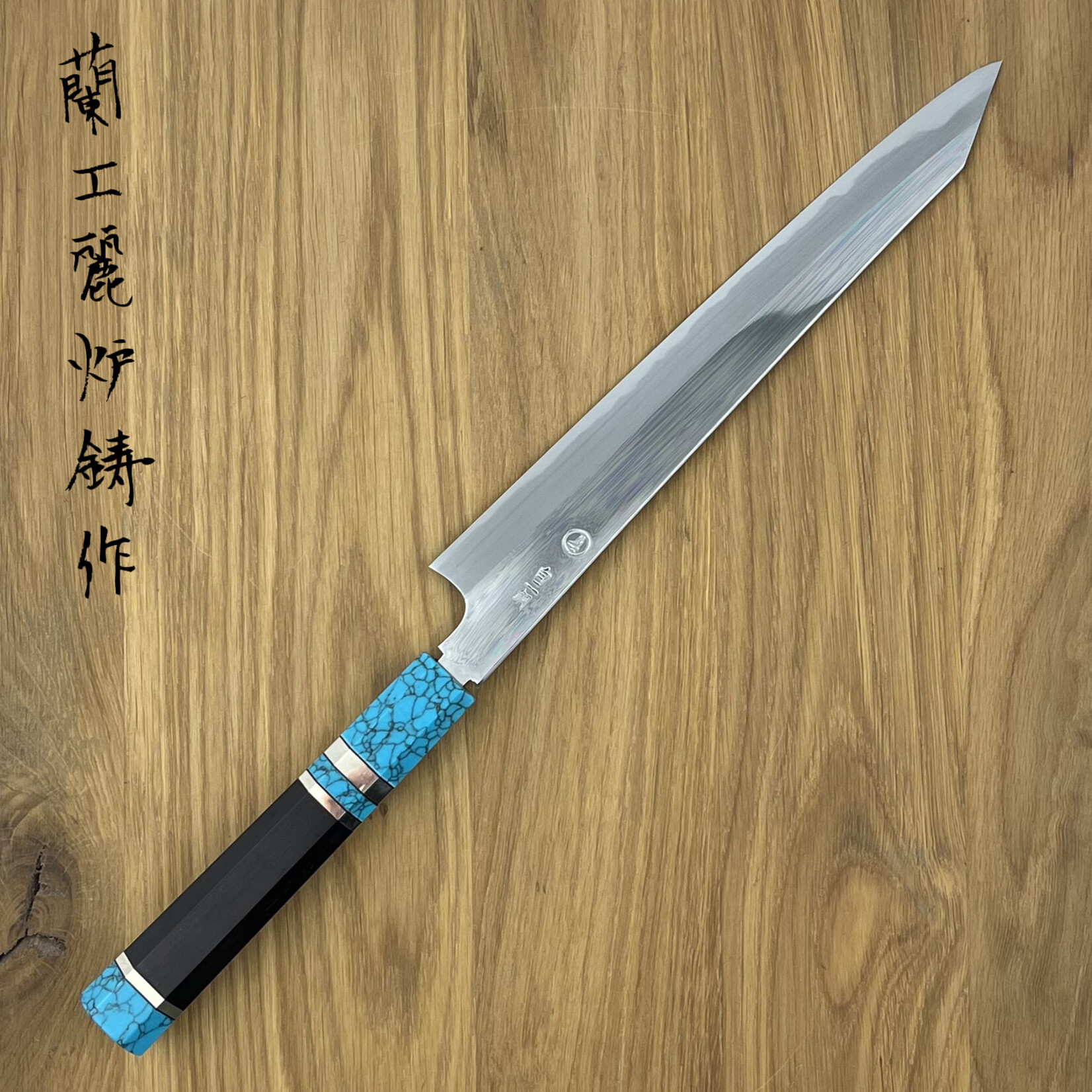 TADOKRO YASUKI  White #2 Sujihiki k-tip 240mm  ebony blue mirror finish