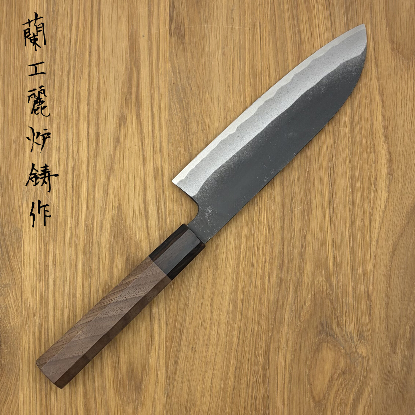 Touroku Kurouchi white #2 Santoku 180 mm walnoot TN-03
