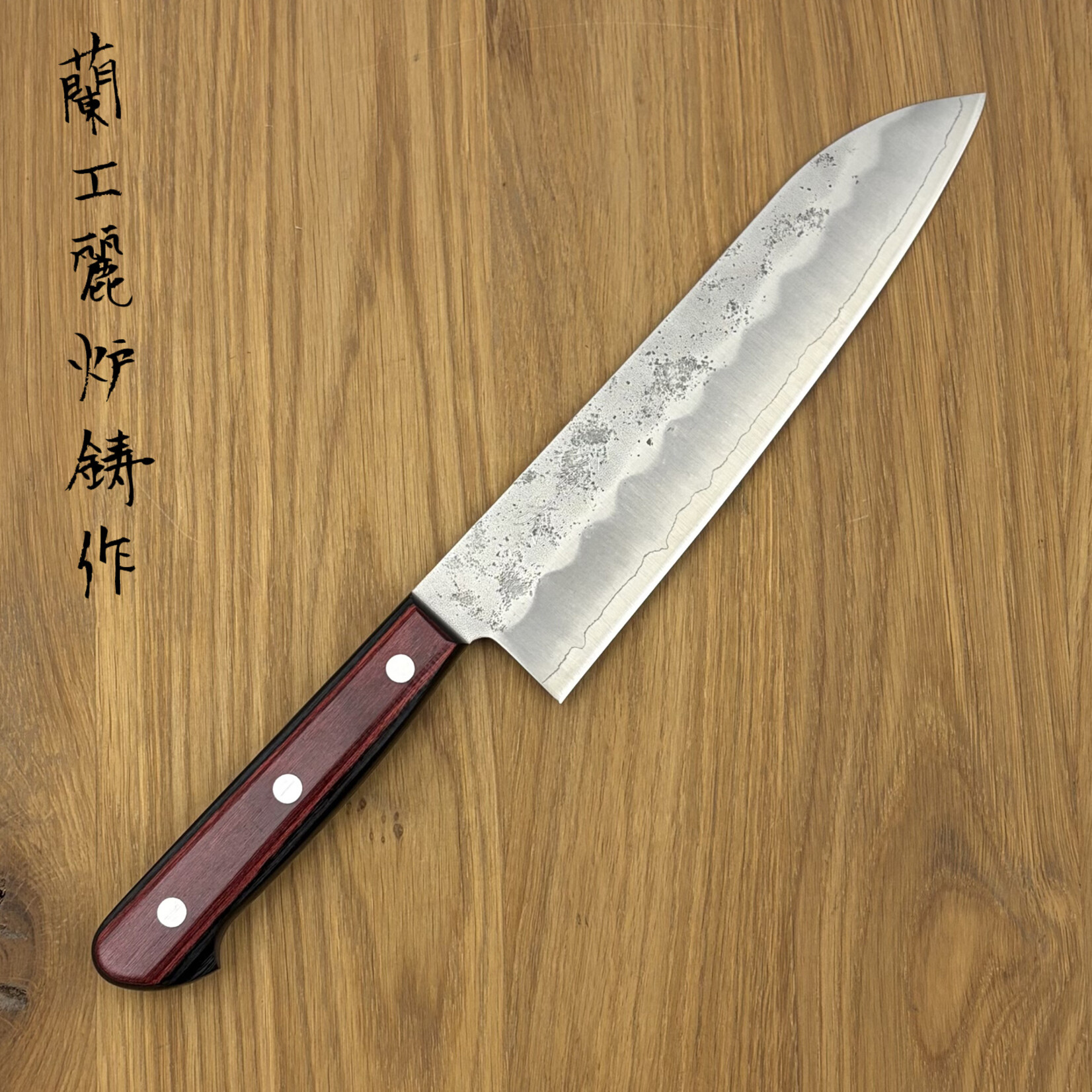 OEM OEM Ginsan Nashiji Santoku 165mm red handle 0241254