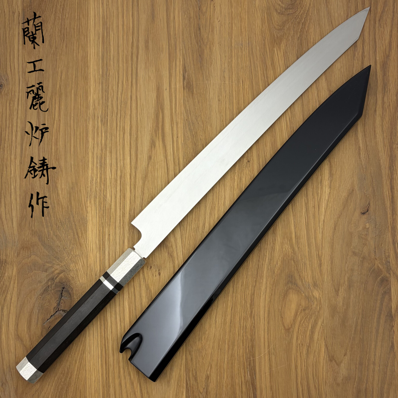 NENOHI Kaede honyaki k-yanagi 360 mm custom silver ebony urushi saya