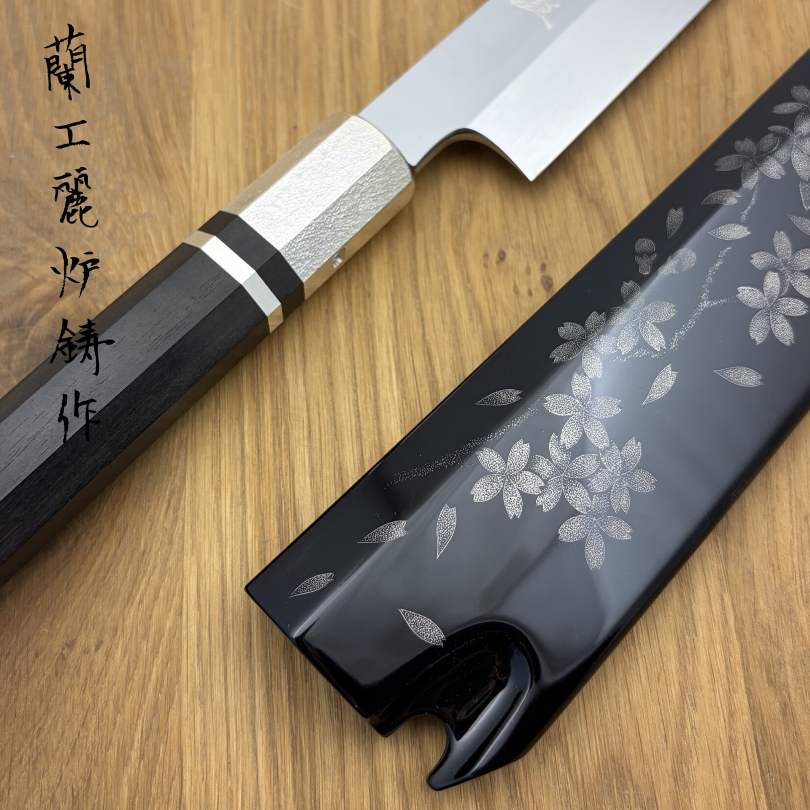NENOHI Kaede honyaki k-yanagi 360 mm custom silver ebony urushi saya