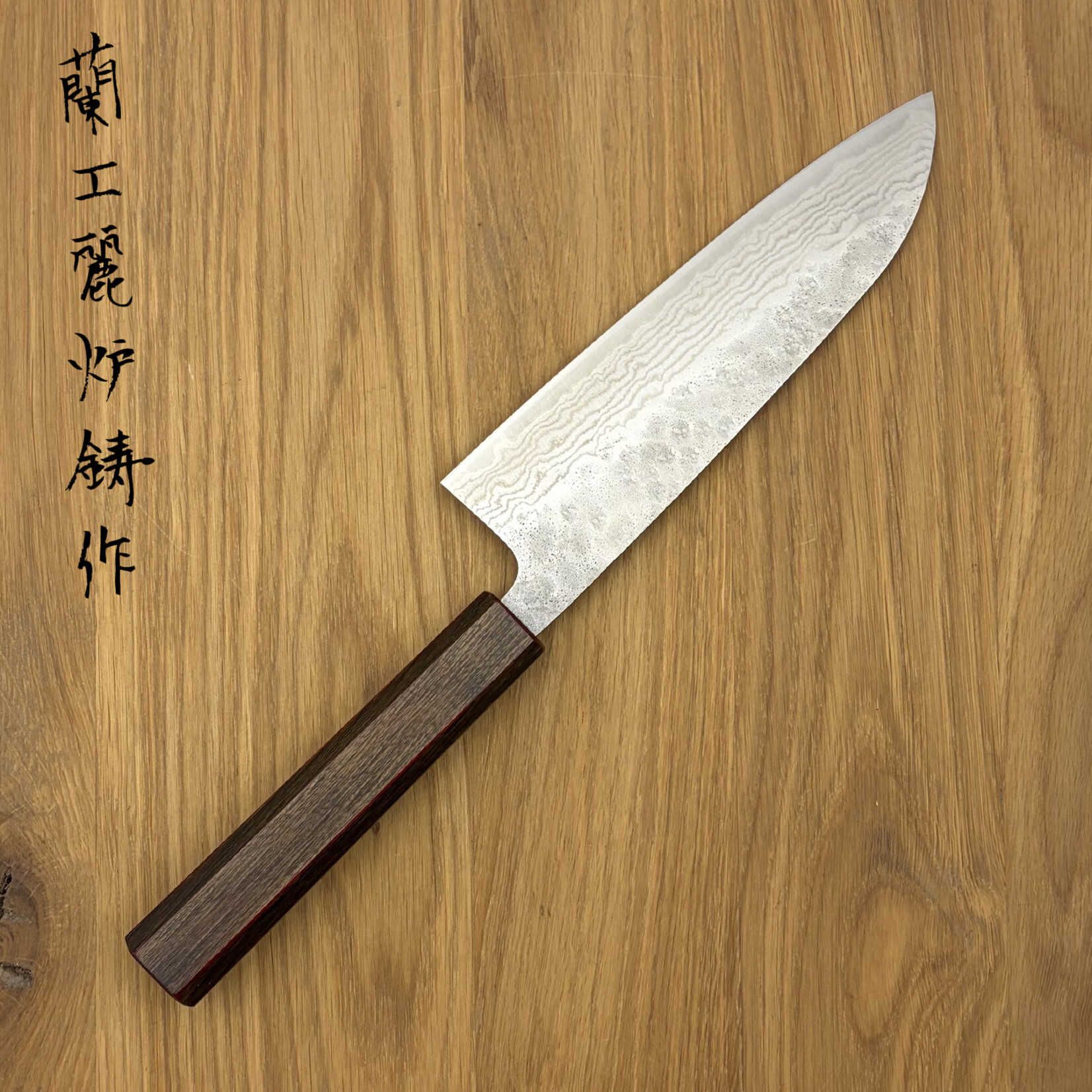 Touroku Touroku 440C Santoku 165mm rood/bruin FK165San