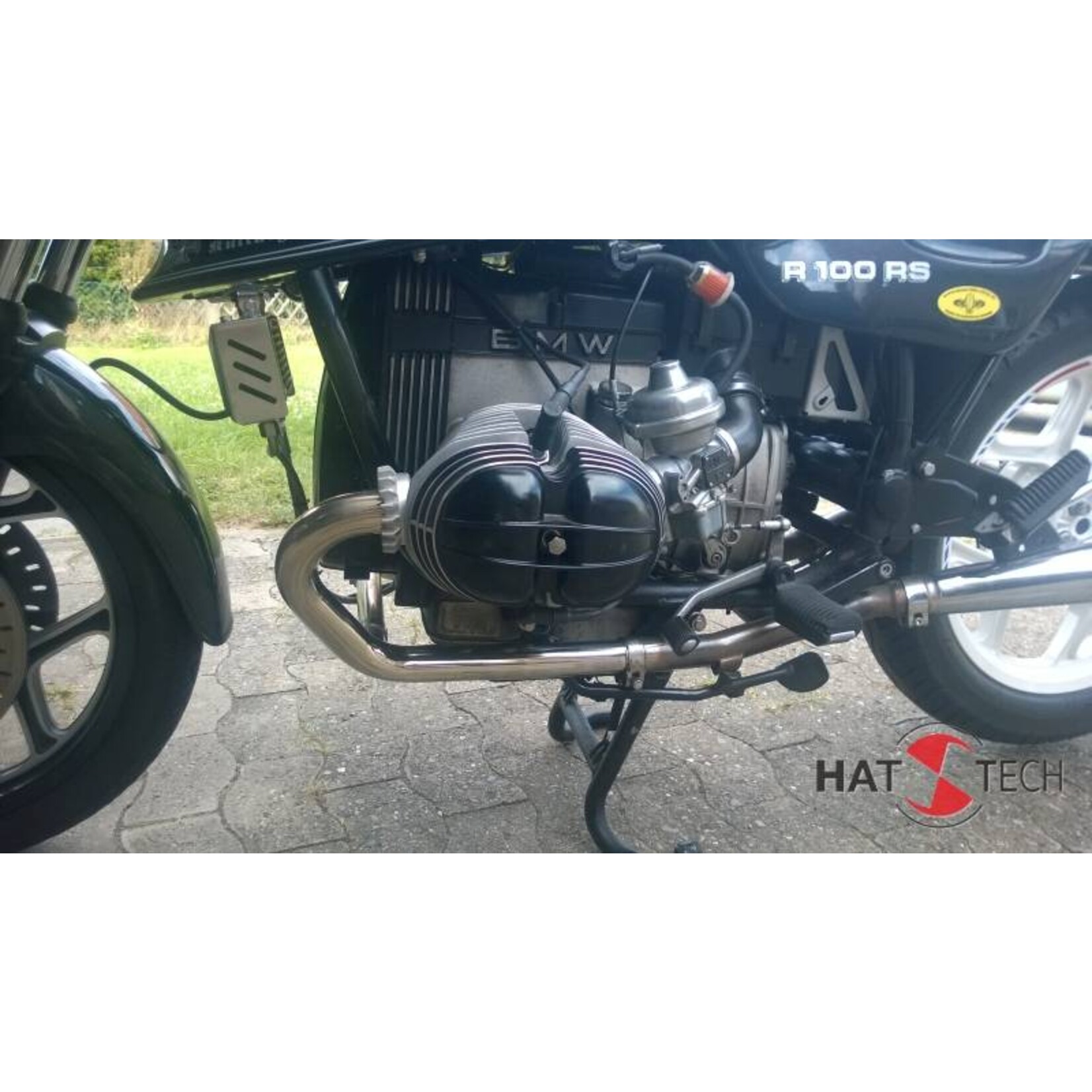 Hattech Krümmeranlage poliert mit 1 Interferenzrohr, BMW R 65, R 80, R 80RT, R 100 RS, RT Monolever Modelle  ab `85 
