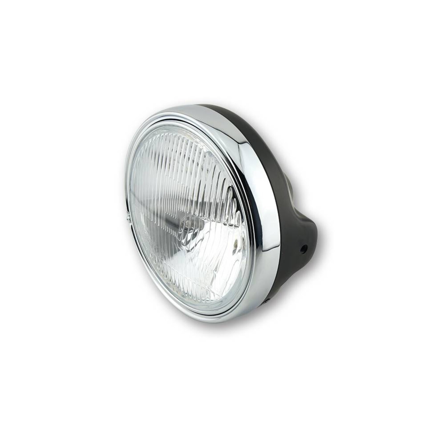 Shin Yo SHIN YO LTD-Scheinwerfer, 7 Zoll, H4-Einsatz mit geprägtem Glas, schwarz glänzend