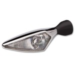 Kellermann Blinker MicroRhombus verchromt, weisses Glas, vr./hl.