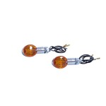 HIGHWAY HAWK Blinker SET MINI kurzer Stil, chrom