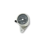 Edelstahl-Tacho, 1400 RPM, d 60 mm, Ziffernblatt schwarz, weisse Beleuchtung