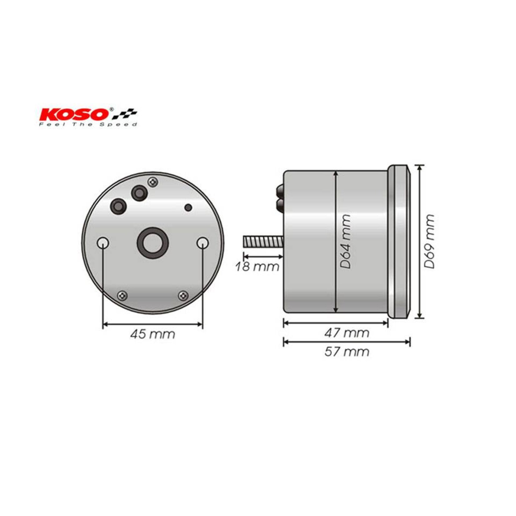 KOSO KOSO D64 Eclipse Style Tachometer