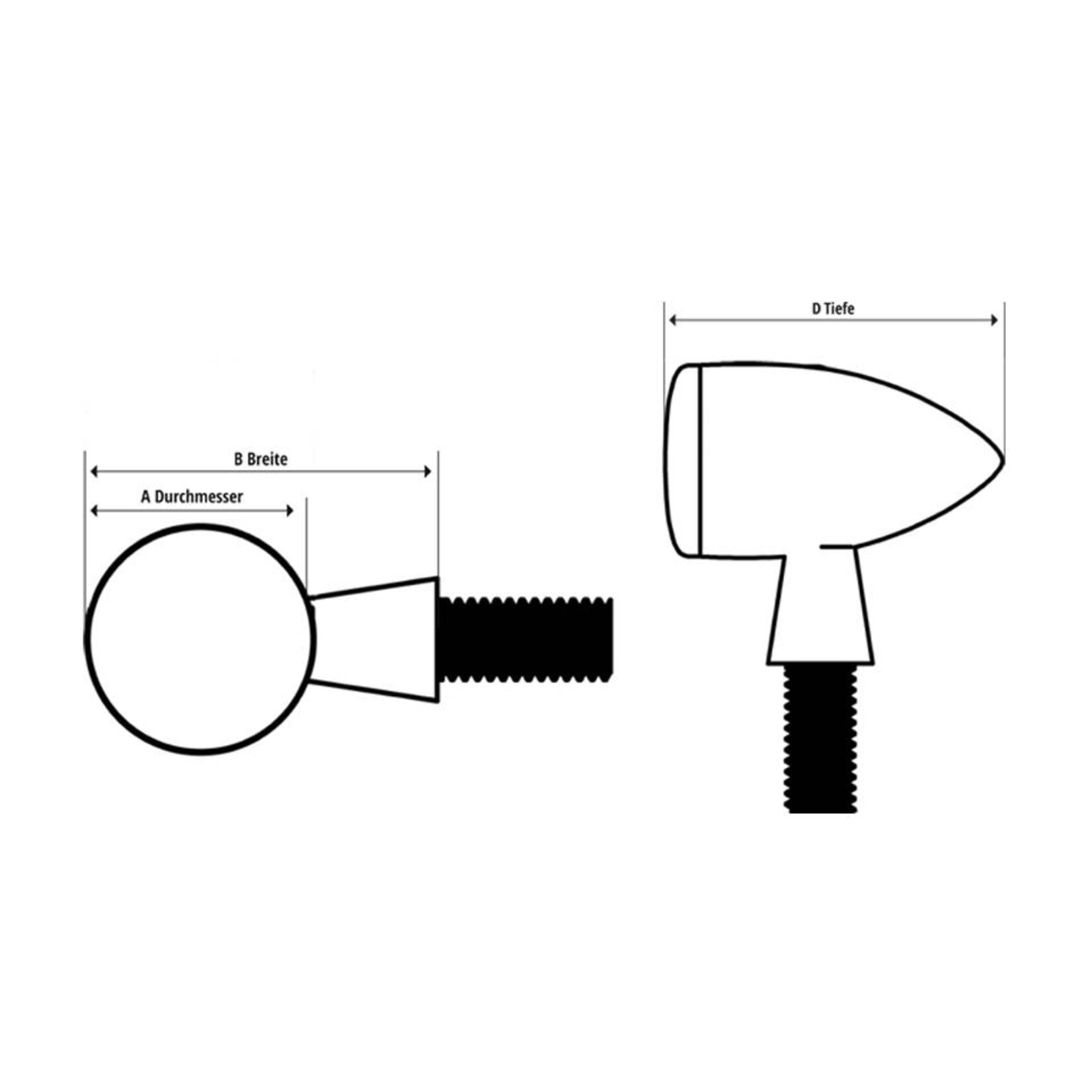 Highsider HIGHSIDER LED-Blinker MONO-BULLET SHORT, sw