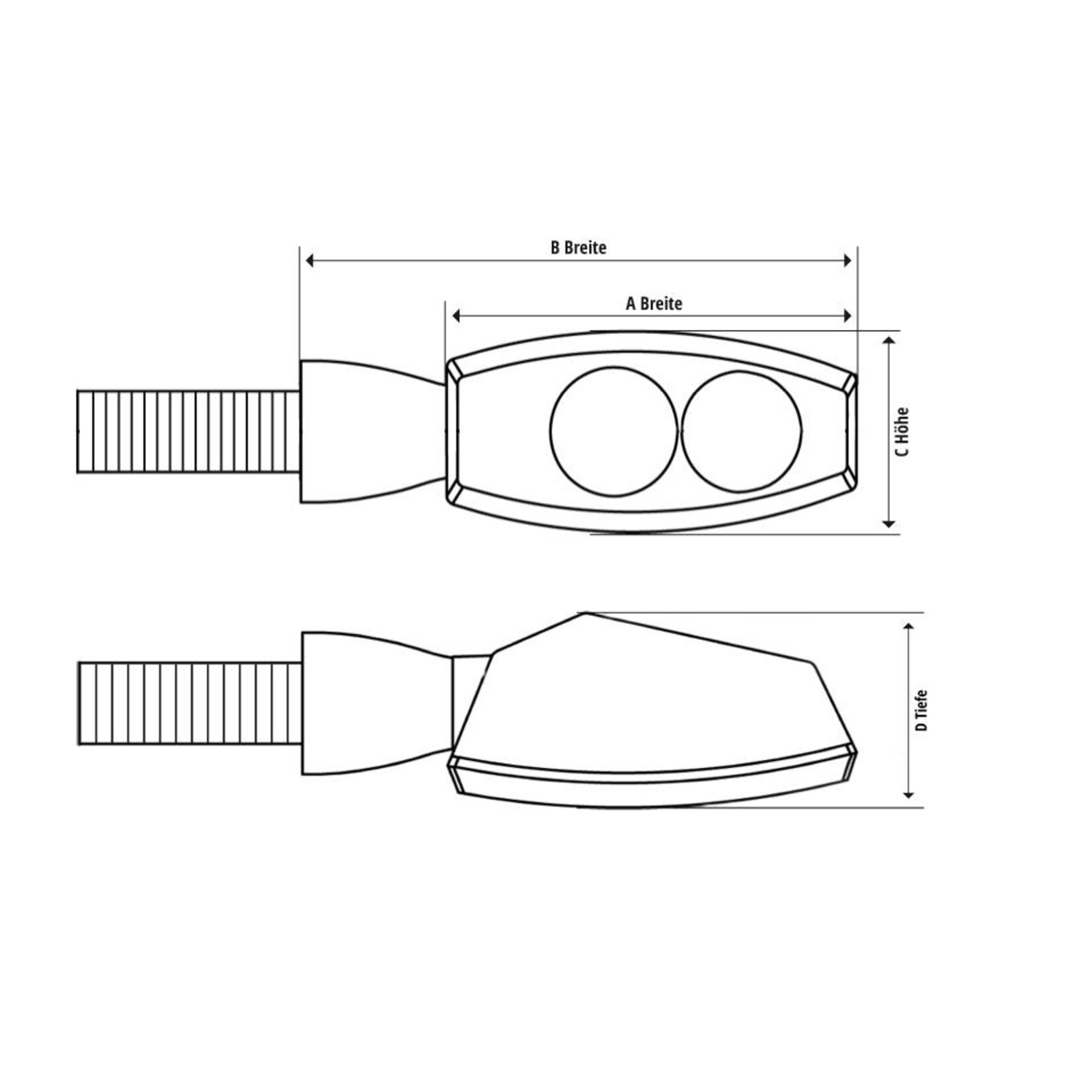 HIGHWAY HAWK LED Blinker Set Strunk, schwarz