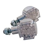 Shin Yo SHIN YO LED-Mini-Blinker CROSS, verchromt, kurzer Stiel
