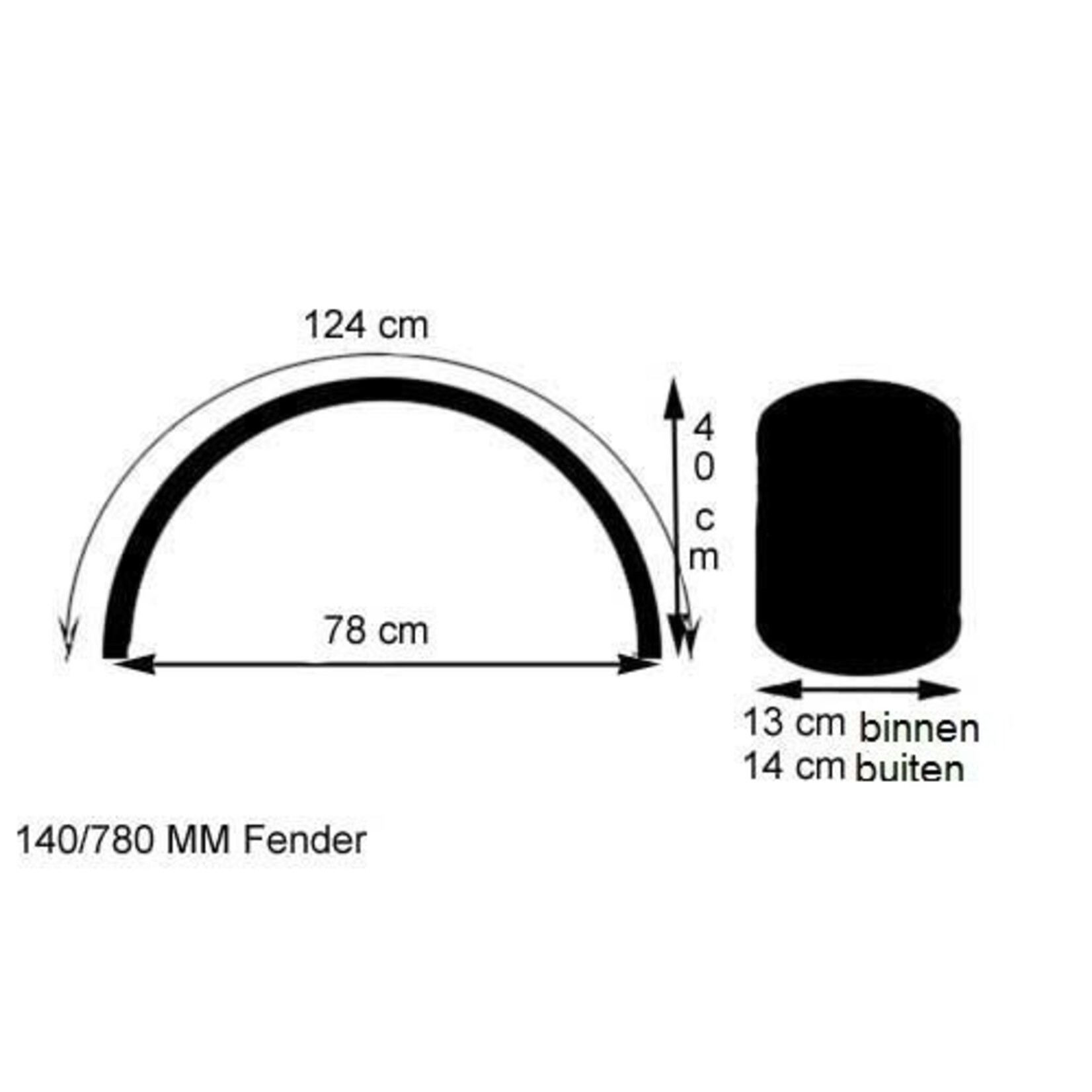 Fender / Schutzblech 18" / 19" 140 x 1240 mm Stahl
