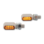 Highsider HIGHSIDER CNC LED Blinker LITTLE BRONX, silber, getöntes Glas, E-geprüft, Paar Paar