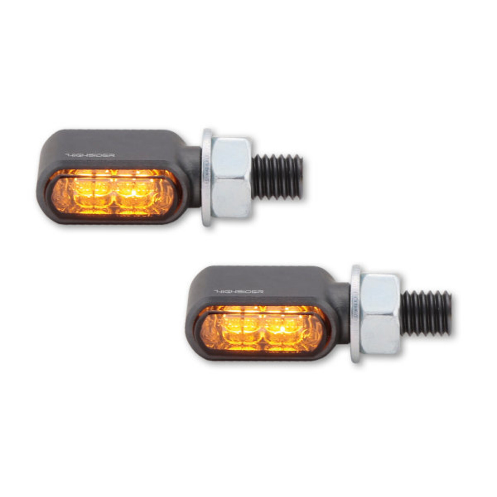 Highsider HIGHSIDER CNC LED Blinker LITTLE BRONX, titan, getöntes Glas, E-geprüft, Paar Paar