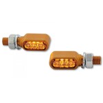 Highsider HIGHSIDER CNC LED Blinker LITTLE BRONX, gold, getöntes Glas, E-geprüft, Paar Paar