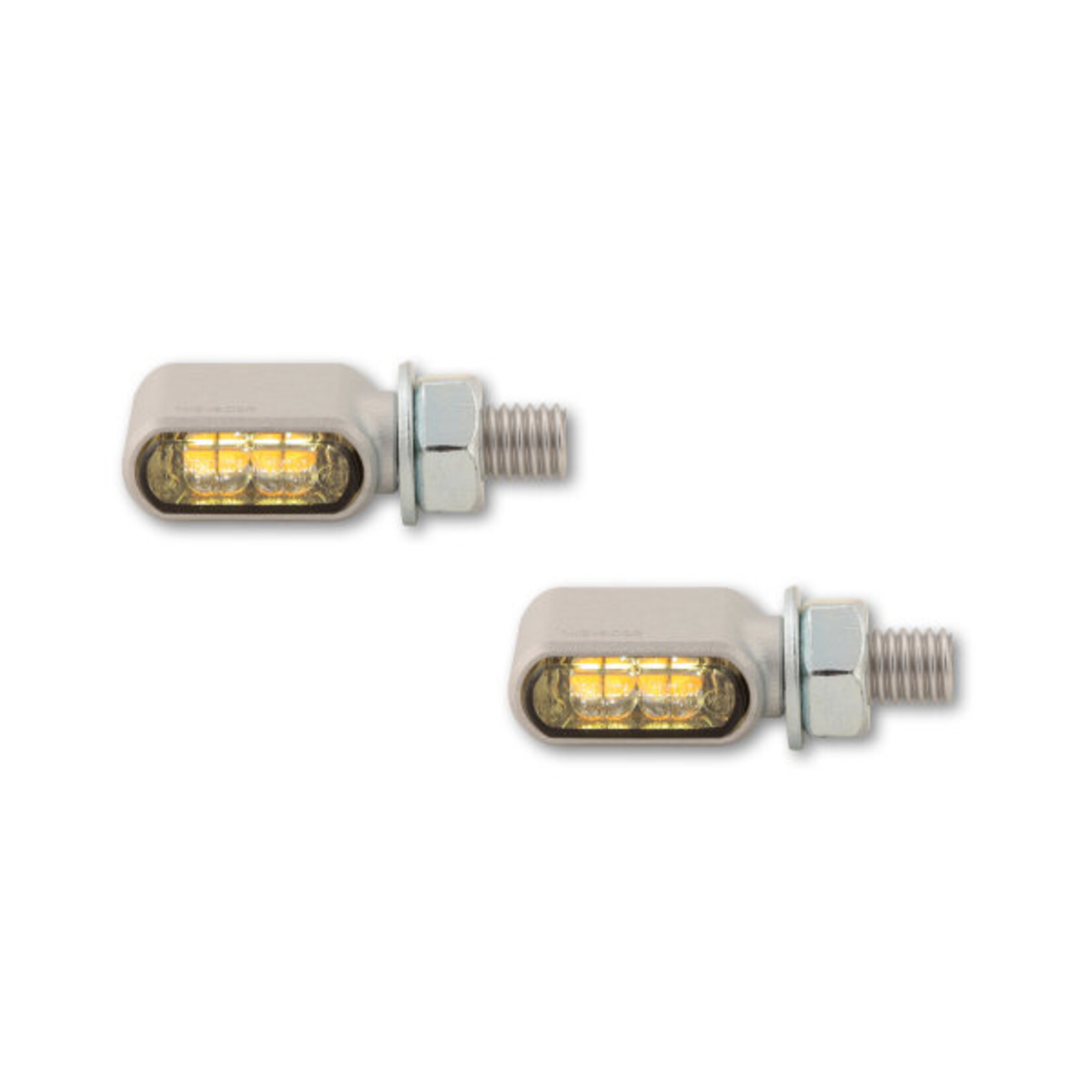 Highsider HIGHSIDER CNC LED Blinker/Positionslicht LITTLE BRONX, silber, getönt, E-geprüft, Paar Paar