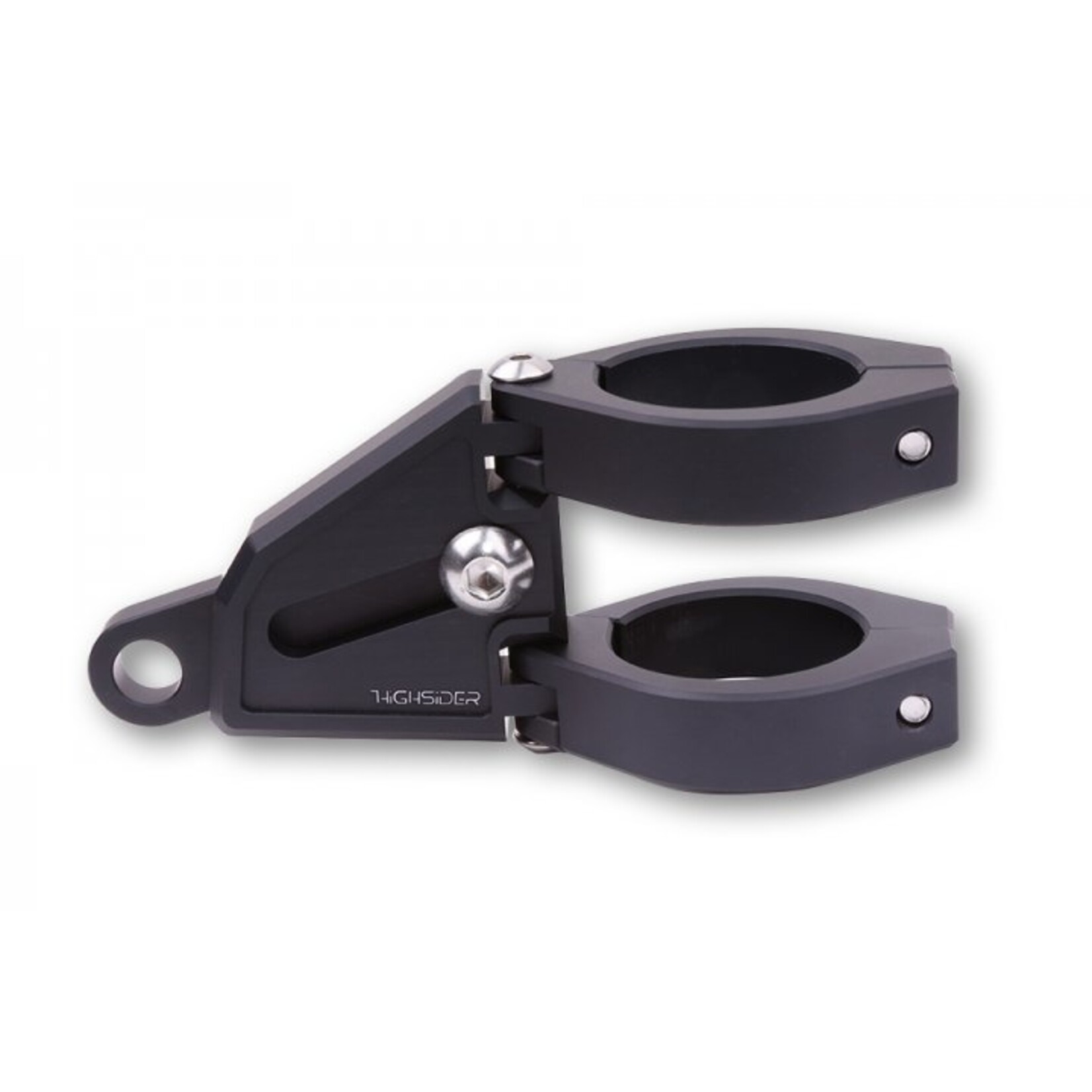 Highsider HIGHSIDER CNC Alu Lampenhalter Set EXTEND für Ø 47-49-50-52-54 mm, längenverstellbar, schwarz Set