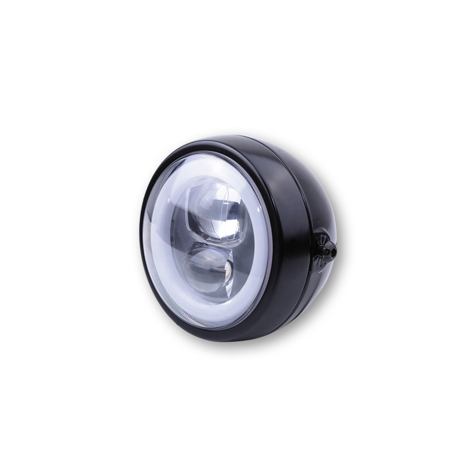 Highsider HIGHSIDER LED Scheinwerfer FLAT TYP 9 mit Standlichtring, schwarz, seitliche Befestigung Stück