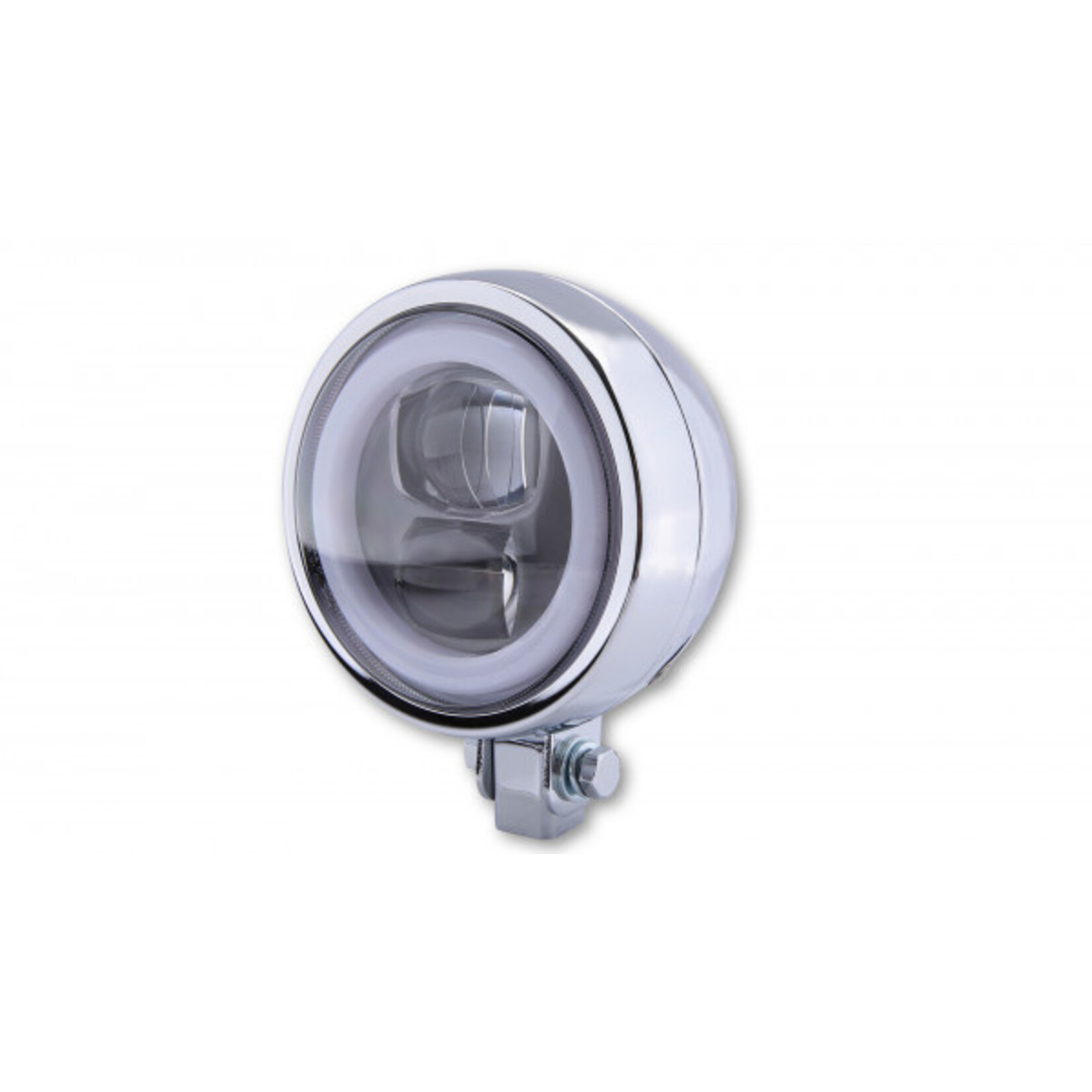 Highsider HIGHSIDER LED Scheinwerfer FLAT TYP 9 mit Standlichtring, schwarz, untere Befestigung Stück