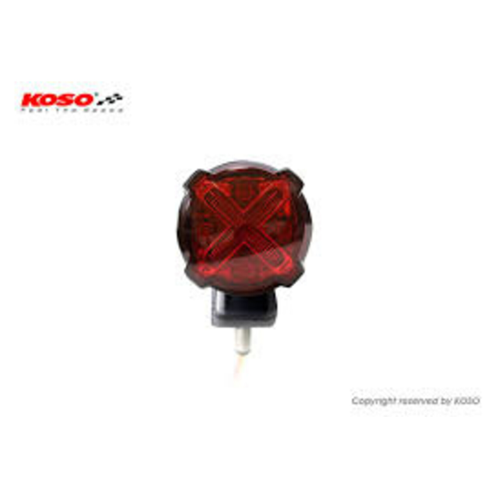KOSO KOSO LED Rücklicht GT-02S, mit Halter, rotes Glas schwarz