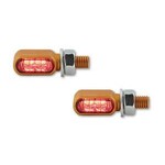 Highsider HIGHSIDER CNC LED tail-, brake light, turn signal LITTLE BRONX, gold, tinted, E-approved, pair gold