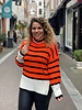 Femke Stripes Sweater Orange- Black