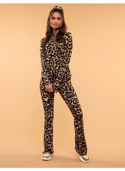 Slimming Leopard Soft Top - Black/Brown
