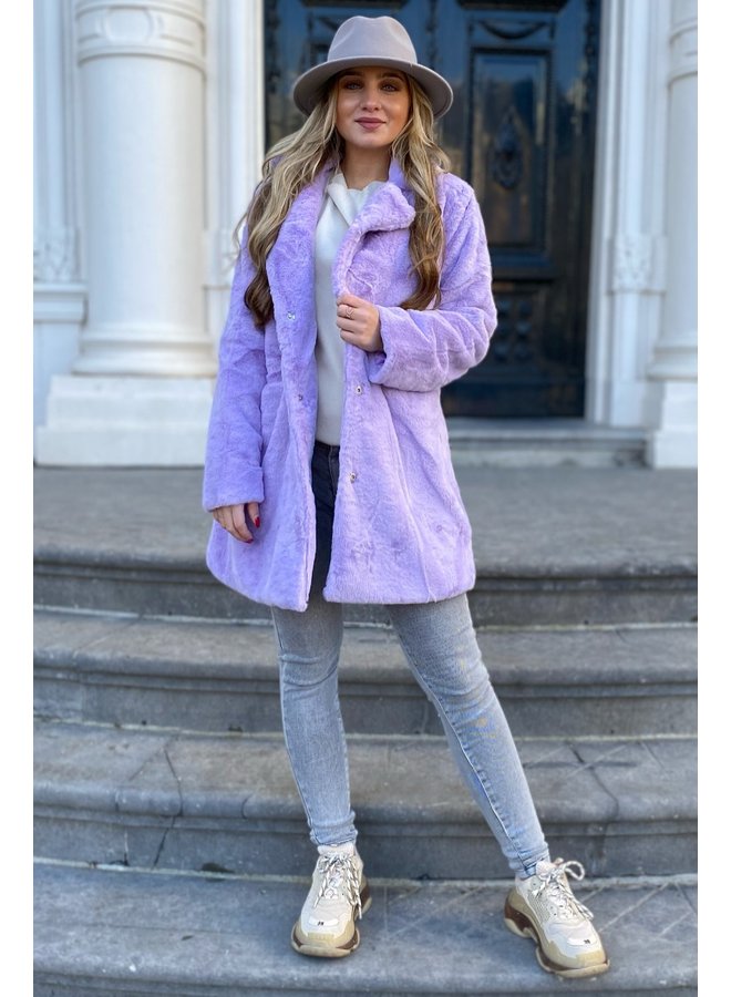 Paris Fake Fur Coat - Lila