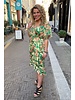 Curvy Spanish Leaves Dress - Green/Brown