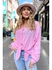 Curvy Knotted Blouse - Pink