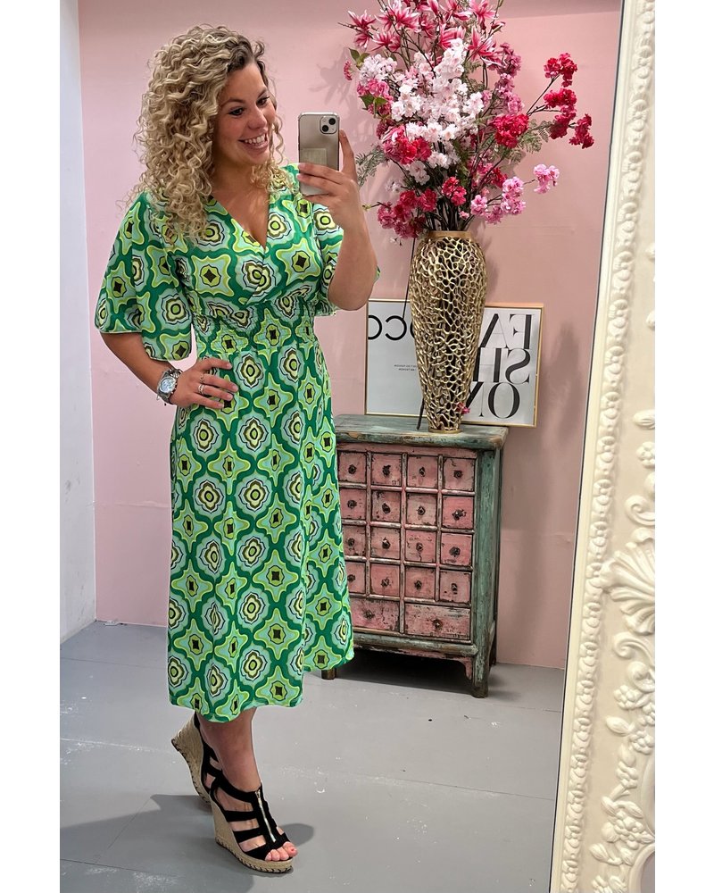 Curvy Perfect Taille Dress - Retro / Green