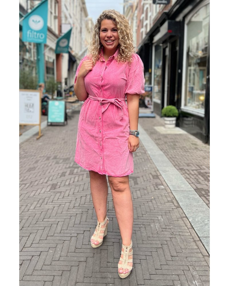 Perfect Jeans Dress- Pink